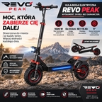 REVO Peak – Hulajnoga Elektryczna 1000 W (Moc Szczytowa 1200 W) – Zasięg do 55 km – Akumulator 48 V 15 Ah – Opony Terenowe 11″