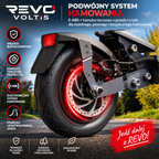 REVO Vector – Hulajnoga Elektryczna – Moc Maks. 1100 W – Zasięg do 70 km – Bateria 48 V / 13 Ah – Opony 10″ – Amortyzacja & NFC