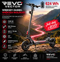 REVO Vector – Hulajnoga Elektryczna – Moc Maks. 1100 W – Zasięg do 70 km – Bateria 48 V / 13 Ah – Opony 10″ – Amortyzacja & NFC
